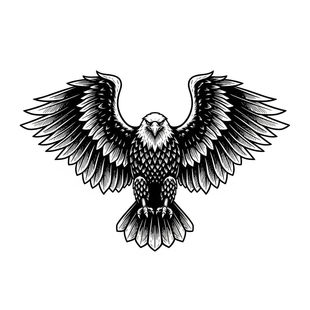Laser cut SVG file of Eagle with spread wings