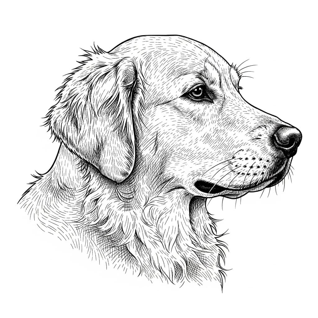Laser cut SVG file of Golden retriever portrait