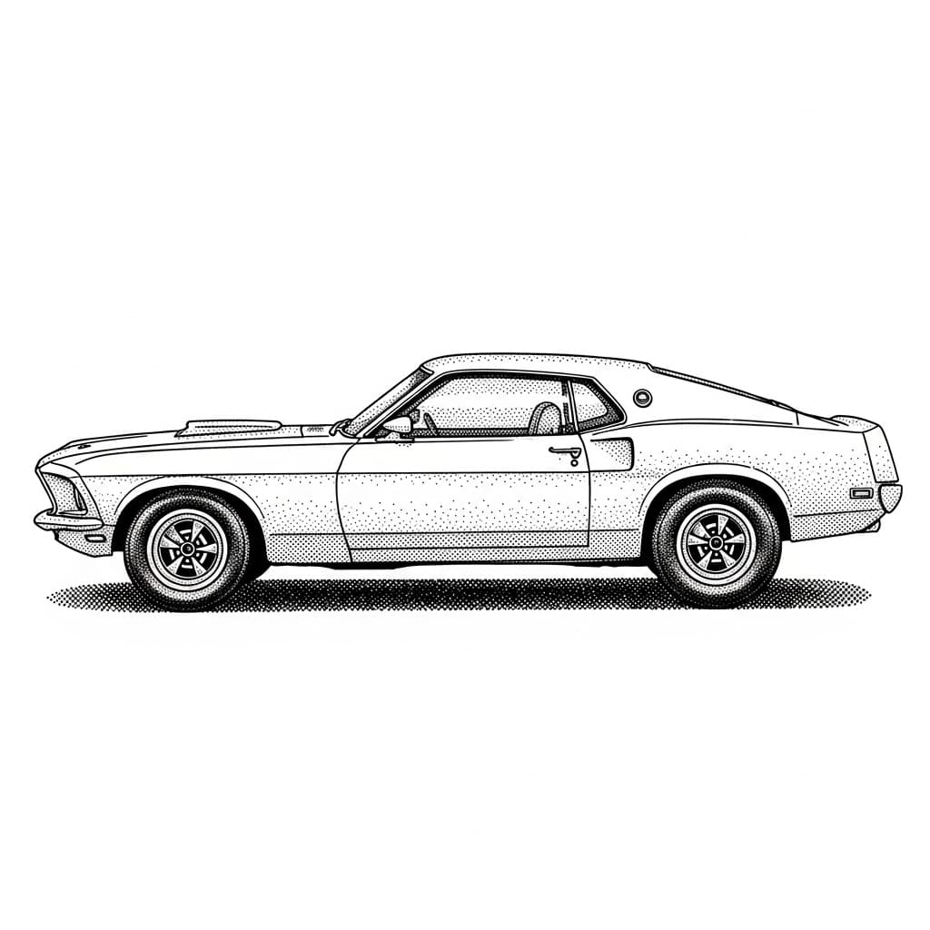 Laser cut SVG file of 1969 Mustang side profile