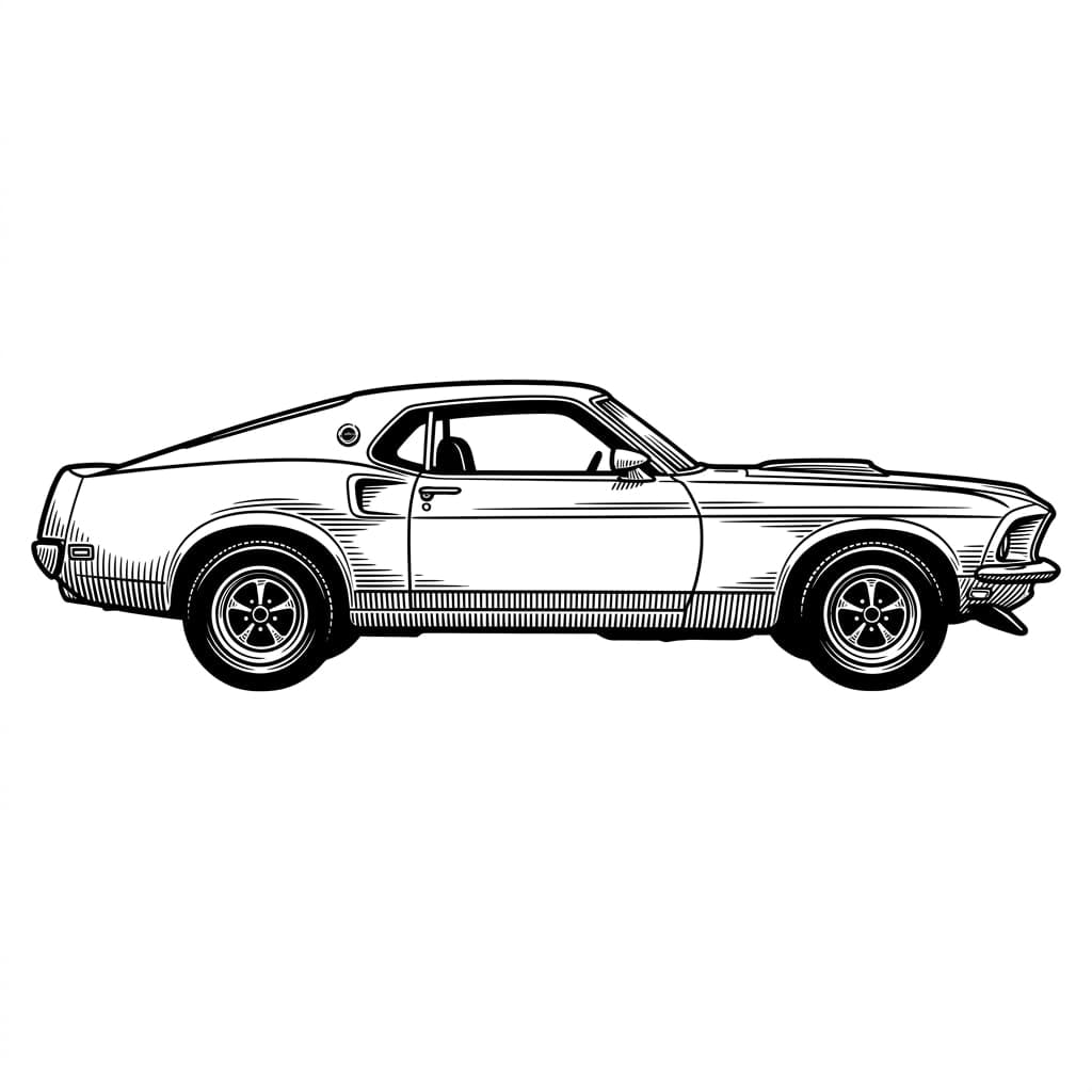Laser cut SVG file of 1969 Mustang side profile