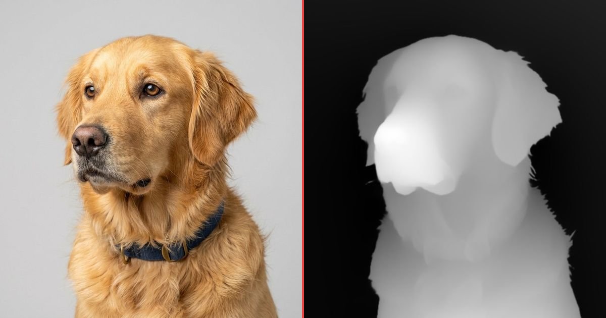 Image to Heightmap example — before and after