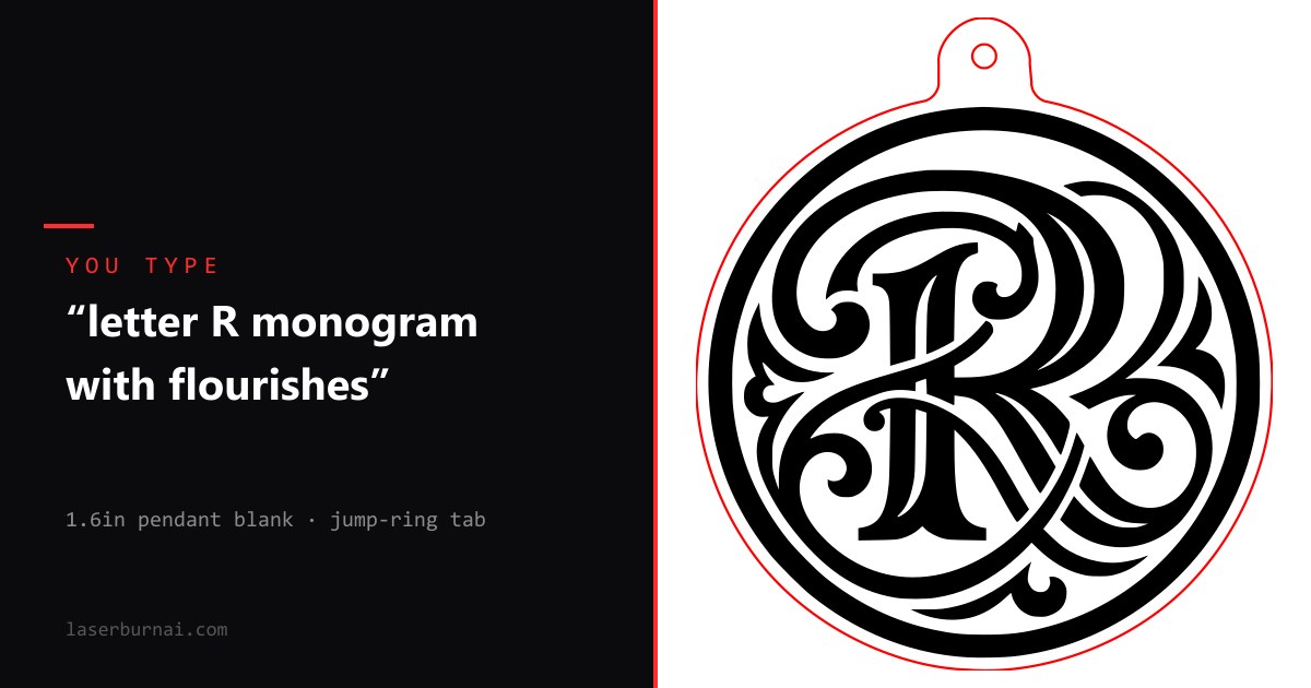 Keychain & Pendant example — before and after